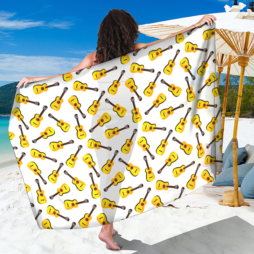 Acoustic Guitar Pattern Print Beach Sarong Wrap