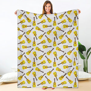 Acoustic Guitar Pattern Print Blanket