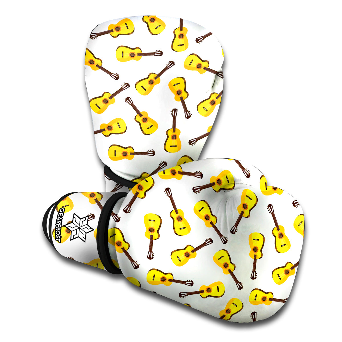 Acoustic Guitar Pattern Print Boxing Gloves