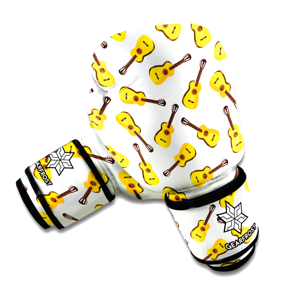 Acoustic Guitar Pattern Print Boxing Gloves