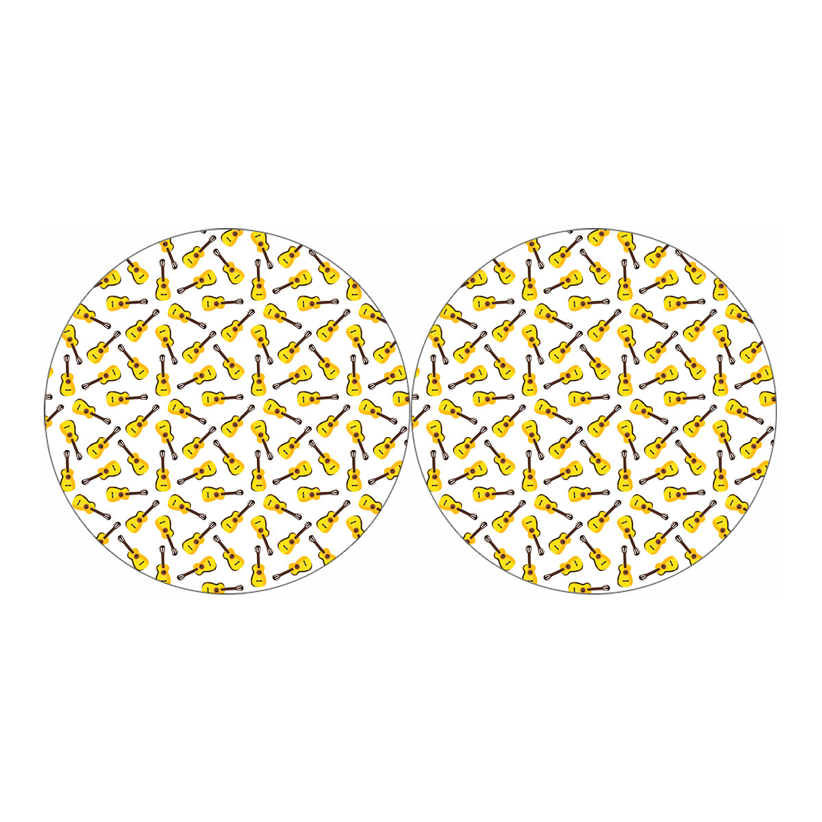 Acoustic Guitar Pattern Print Car Coasters