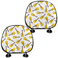 Acoustic Guitar Pattern Print Car Headrest Covers