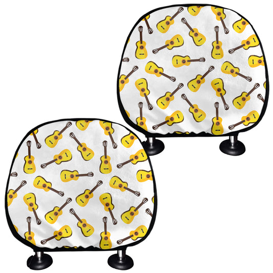 Acoustic Guitar Pattern Print Car Headrest Covers