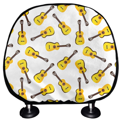 Acoustic Guitar Pattern Print Car Headrest Covers