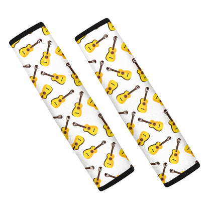 Acoustic Guitar Pattern Print Car Seat Belt Covers