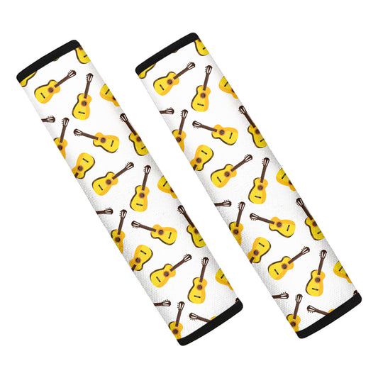 Acoustic Guitar Pattern Print Car Seat Belt Covers