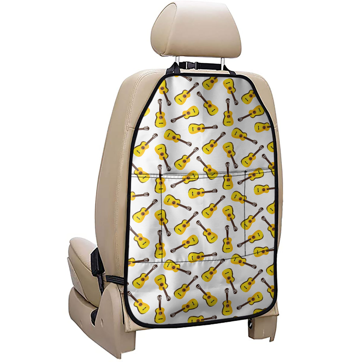 Acoustic Guitar Pattern Print Car Seat Organizers