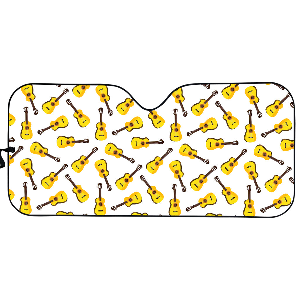 Acoustic Guitar Pattern Print Car Sun Shade