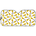 Acoustic Guitar Pattern Print Car Sun Shade