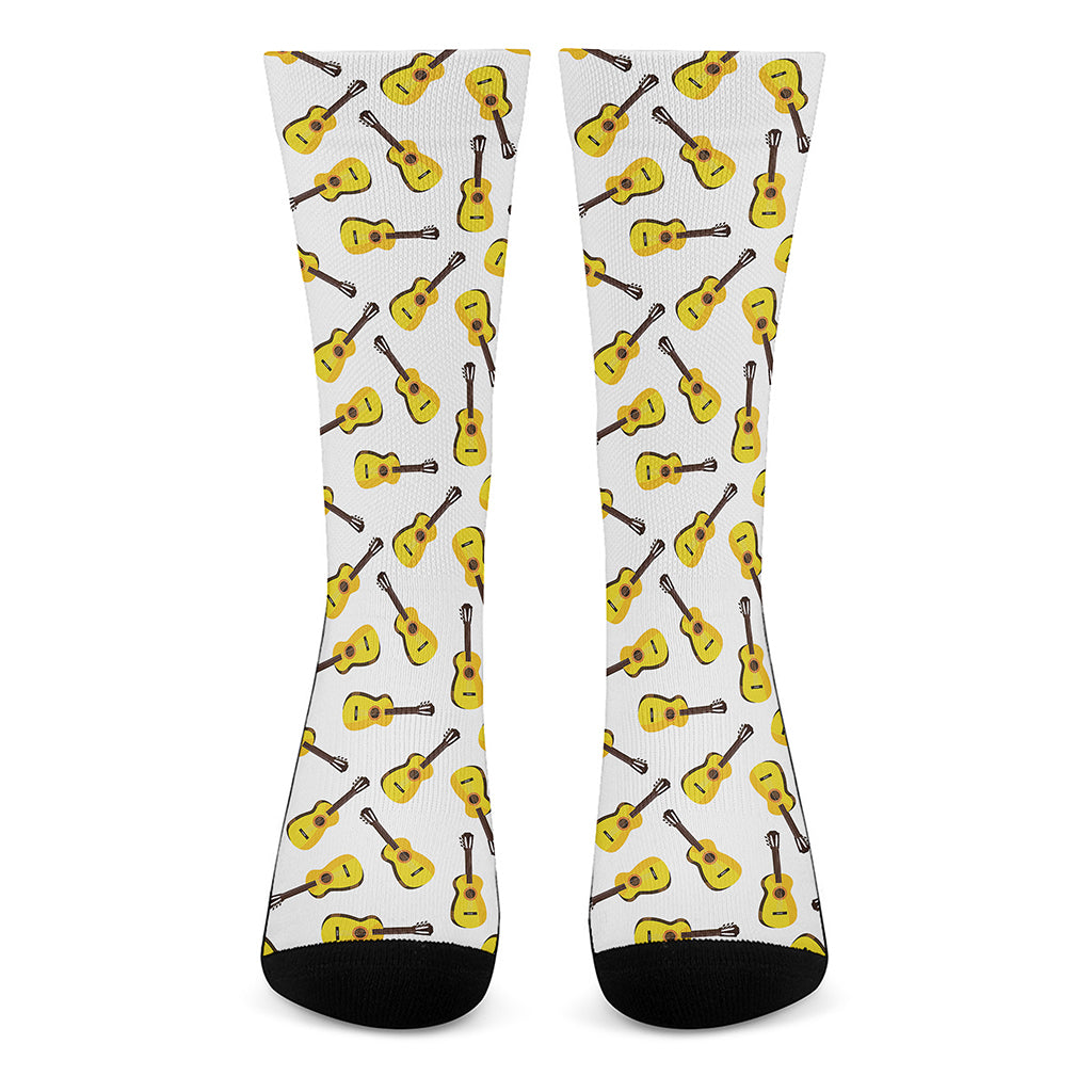 Acoustic Guitar Pattern Print Crew Socks