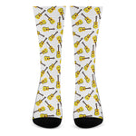 Acoustic Guitar Pattern Print Crew Socks