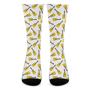 Acoustic Guitar Pattern Print Crew Socks