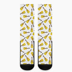 Acoustic Guitar Pattern Print Crew Socks