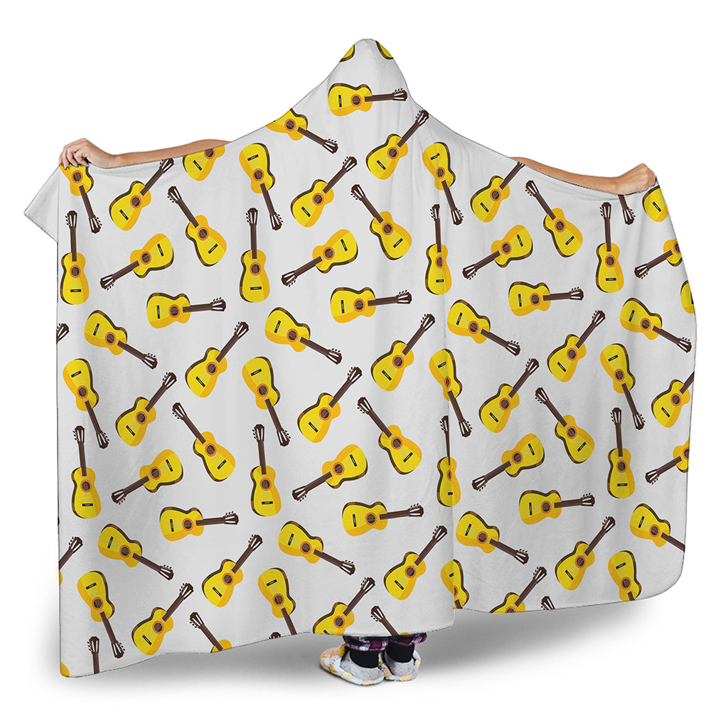 Acoustic Guitar Pattern Print Hooded Blanket