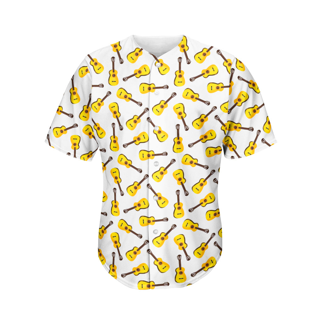 Acoustic Guitar Pattern Print Men's Baseball Jersey