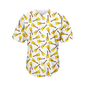 Acoustic Guitar Pattern Print Men's Baseball Jersey