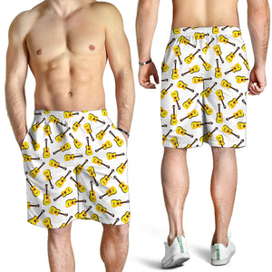 Acoustic Guitar Pattern Print Men's Shorts