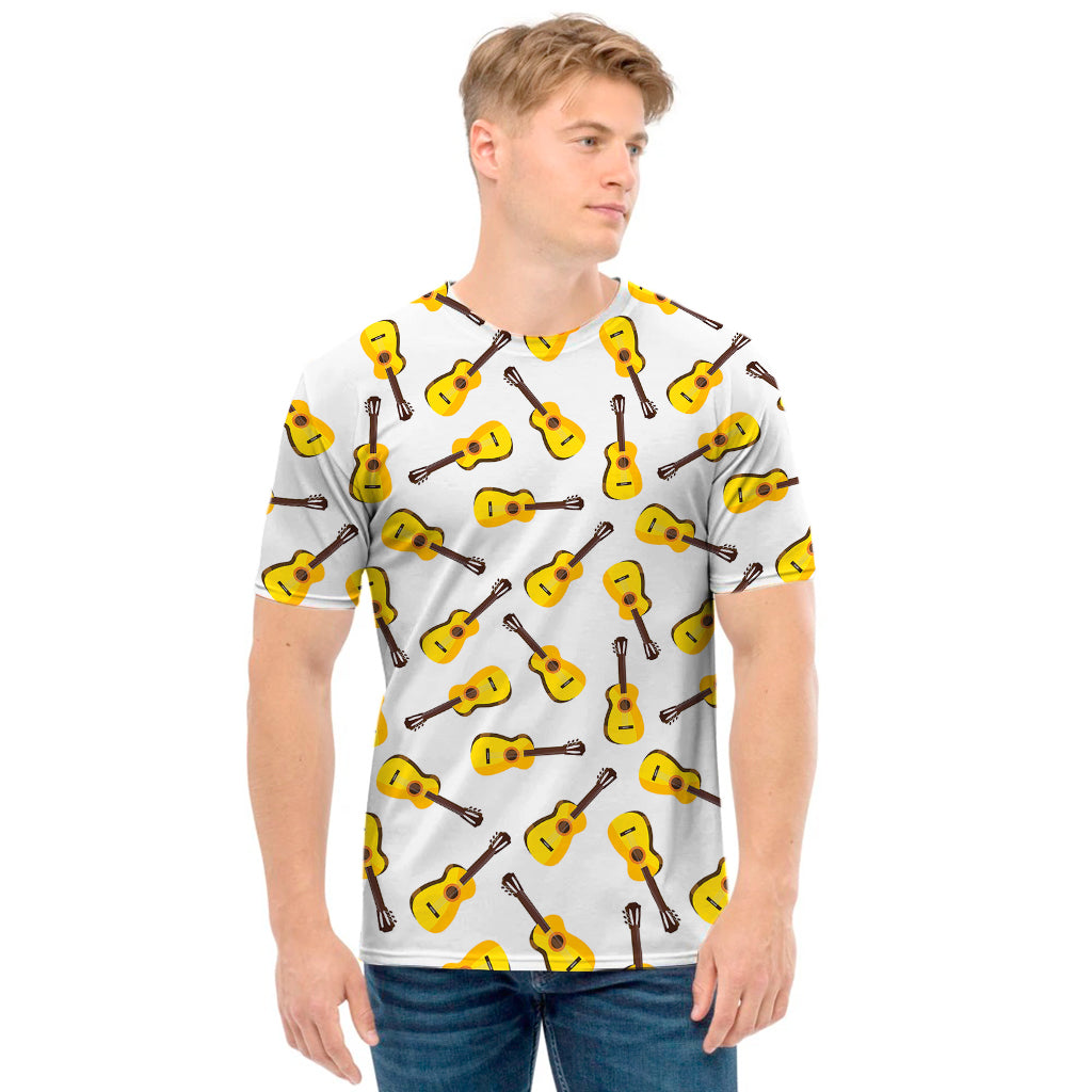 Acoustic Guitar Pattern Print Men's T-Shirt