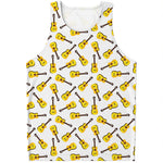 Acoustic Guitar Pattern Print Men's Tank Top