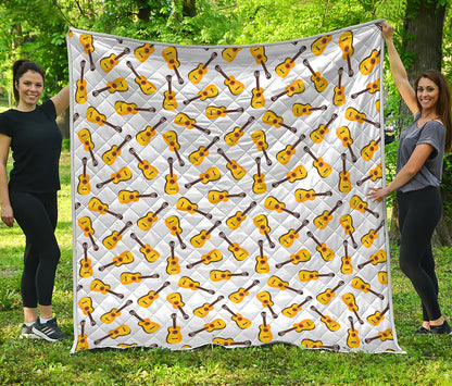 Acoustic Guitar Pattern Print Quilt