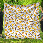 Acoustic Guitar Pattern Print Quilt
