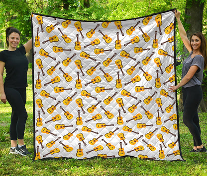 Acoustic Guitar Pattern Print Quilt