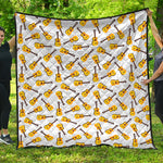 Acoustic Guitar Pattern Print Quilt
