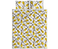 Acoustic Guitar Pattern Print Quilt Bed Set