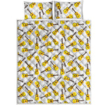 Acoustic Guitar Pattern Print Quilt Bed Set