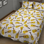 Acoustic Guitar Pattern Print Quilt Bed Set