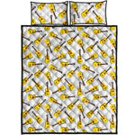 Acoustic Guitar Pattern Print Quilt Bed Set