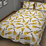 Acoustic Guitar Pattern Print Quilt Bed Set