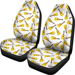 Acoustic Guitar Pattern Print Universal Fit Car Seat Covers