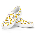 Acoustic Guitar Pattern Print White Slip On Sneakers