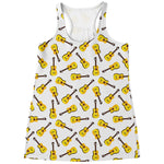 Acoustic Guitar Pattern Print Women's Racerback Tank Top