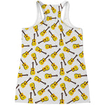 Acoustic Guitar Pattern Print Women's Racerback Tank Top