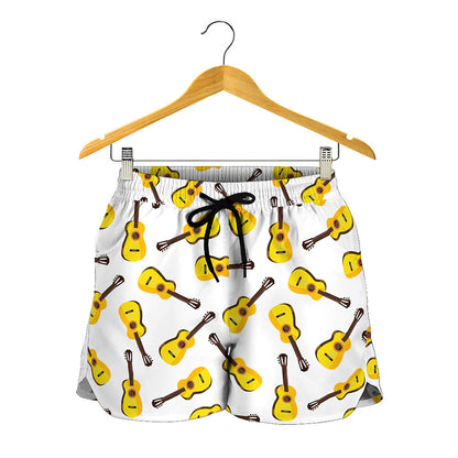 Acoustic Guitar Pattern Print Women's Shorts