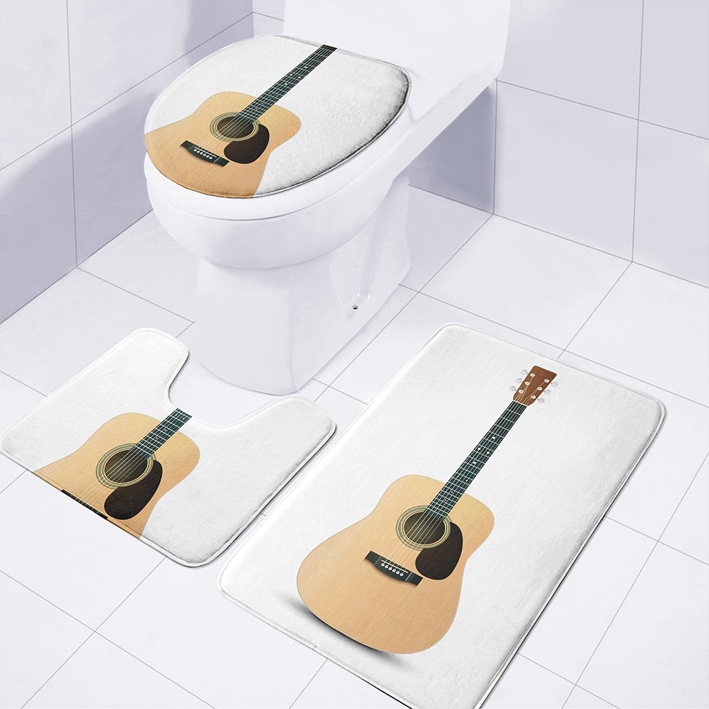 Acoustic Guitar Print 3 Piece Bath Mat Set