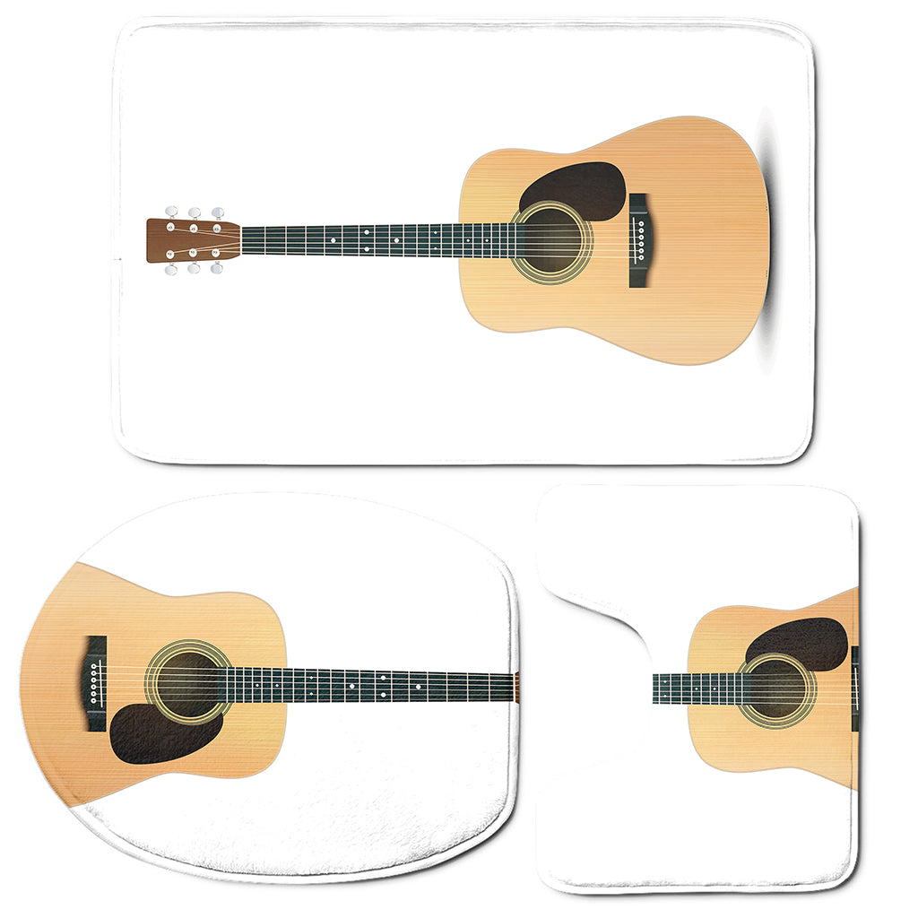 Acoustic Guitar Print 3 Piece Bath Mat Set