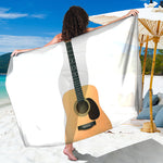 Acoustic Guitar Print Beach Sarong Wrap