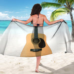 Acoustic Guitar Print Beach Sarong Wrap