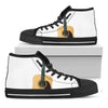 Acoustic Guitar Print Black High Top Shoes