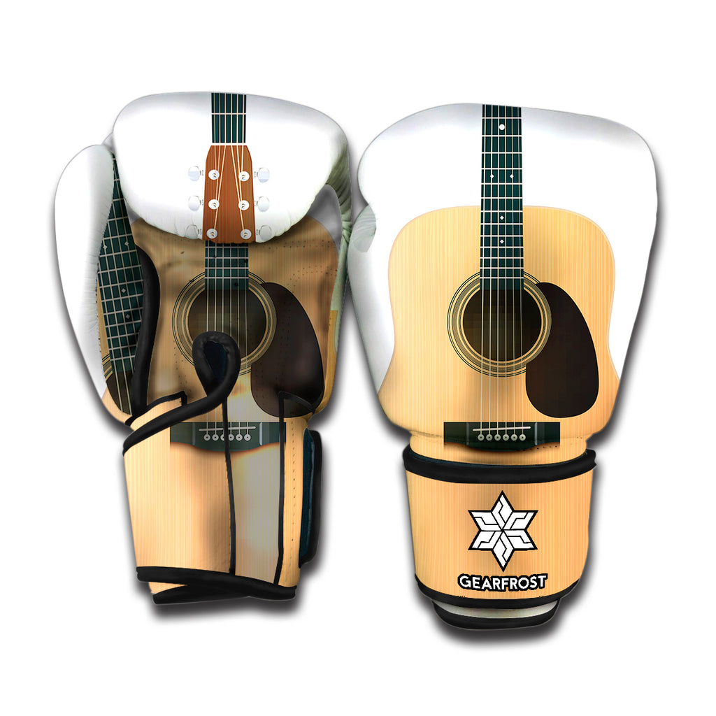 Acoustic Guitar Print Boxing Gloves