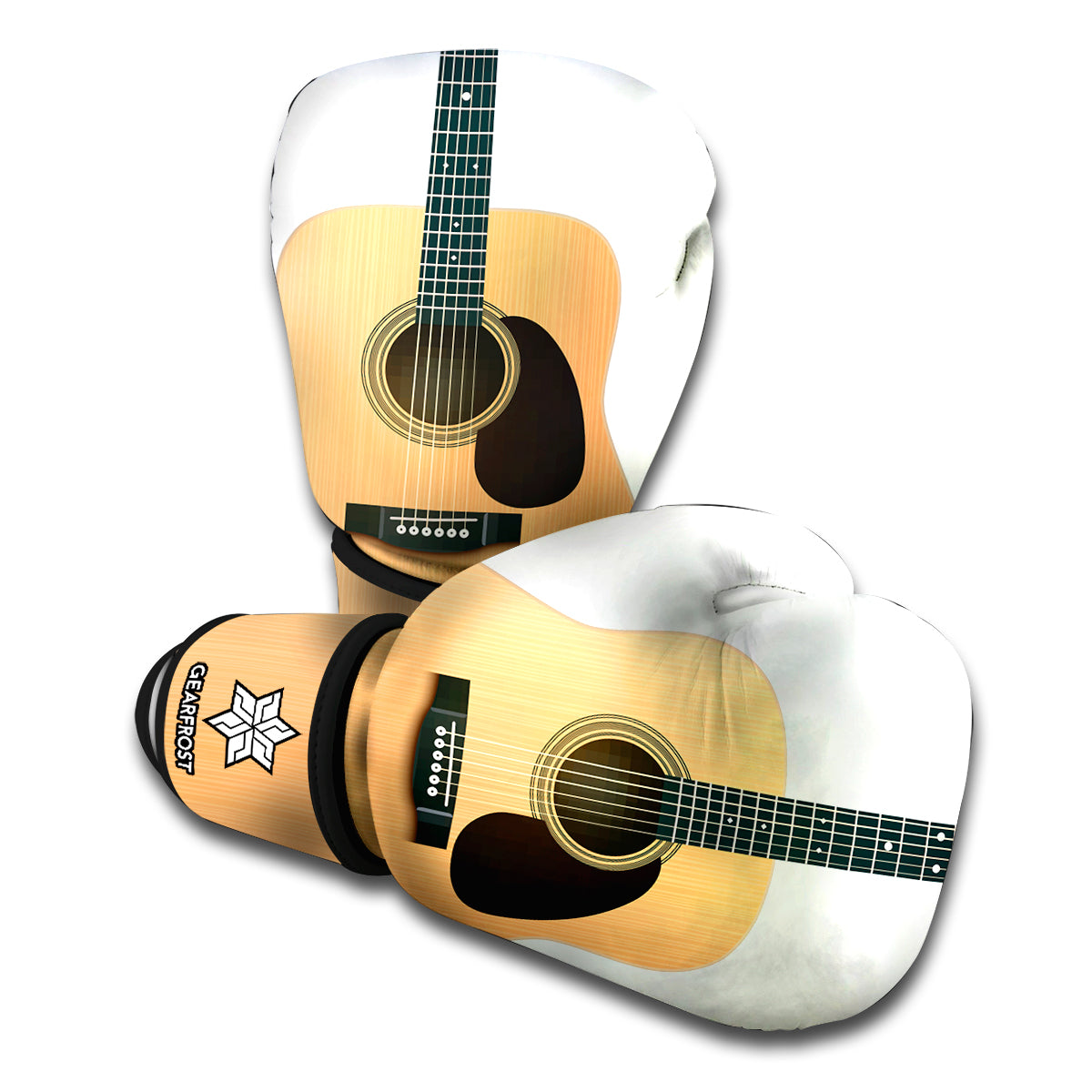 Acoustic Guitar Print Boxing Gloves