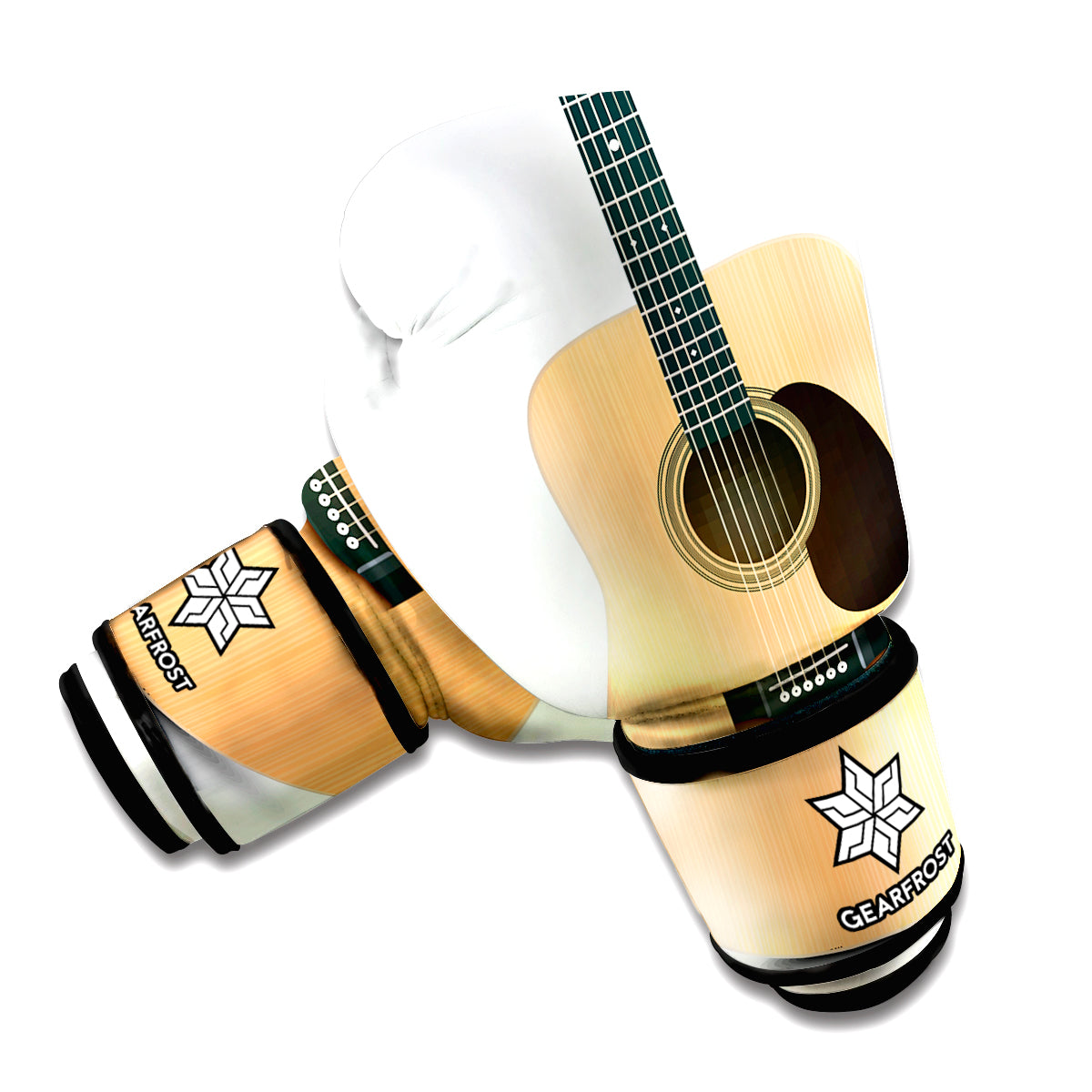 Acoustic Guitar Print Boxing Gloves