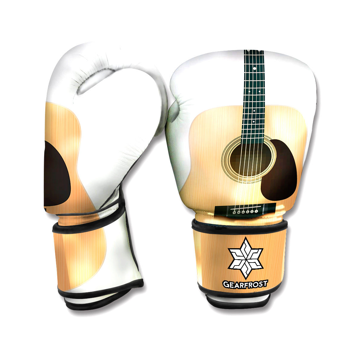 Acoustic Guitar Print Boxing Gloves