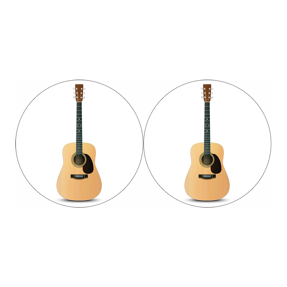 Acoustic Guitar Print Car Coasters