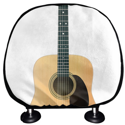 Acoustic Guitar Print Car Headrest Covers