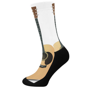 Acoustic Guitar Print Crew Socks