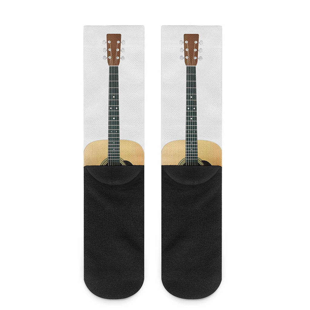 Acoustic Guitar Print Crew Socks